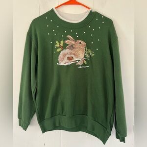 Green Rabbit and Hedgehog Sweatshirt